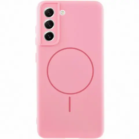 Чохол Silicone Cover Lakshmi Full Camera (AA) with MagFit для Samsung Galaxy S21 FE Рожевий / Light pink