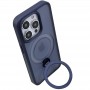TPU+PC чохол Metal Buttons with MagSafe Colorful HQ Ring для Apple iPhone 14 Pro Max (6.7") Dark Blue