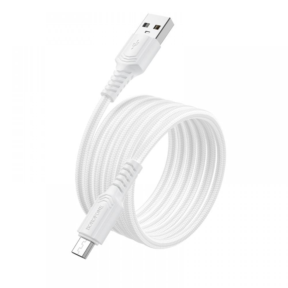 Дата кабель Borofone BX116 Certain USB to MicroUSB 2.4A (1m) White
