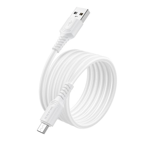 Дата кабель Borofone BX116 Certain USB to MicroUSB 2.4A (1m) White