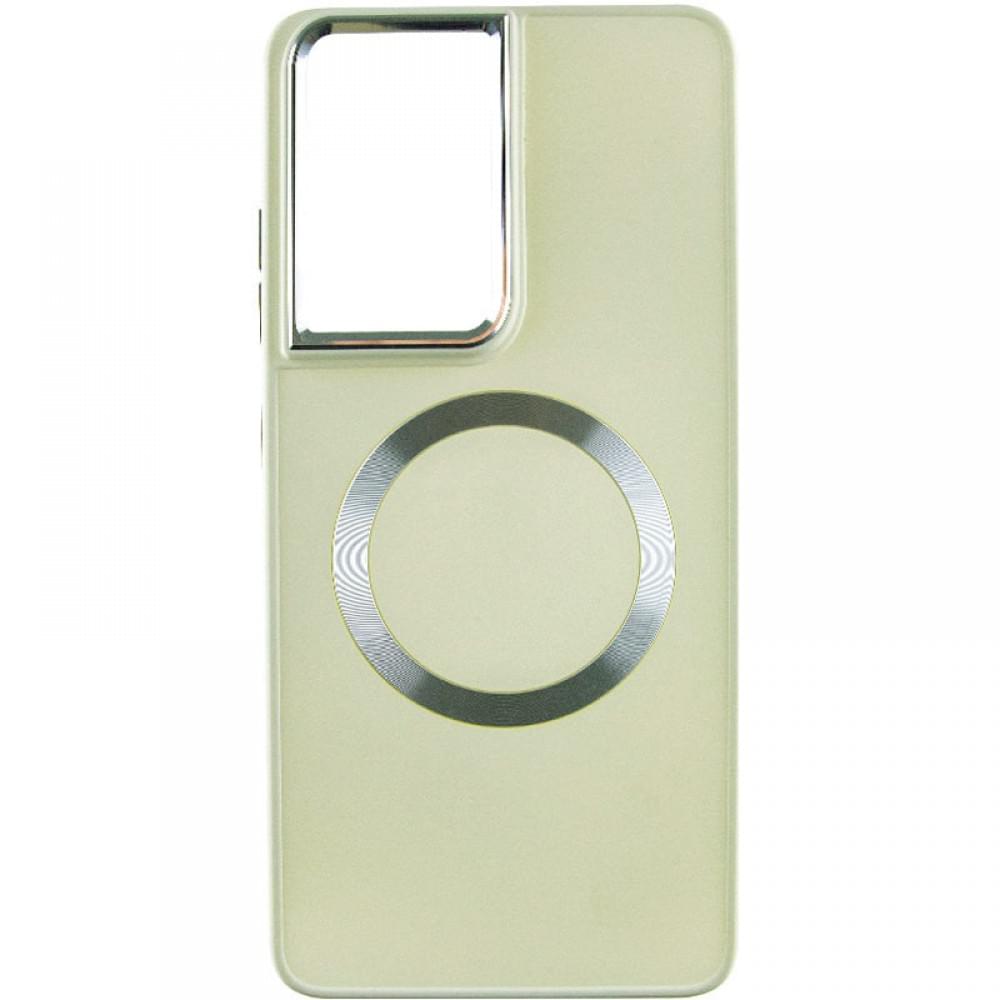 TPU чохол Bonbon Metal Style with MagSafe для Samsung Galaxy S22 Ultra Білий / White