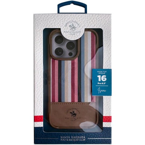 Шкіряний чохол Polo Santa Barbara Isaac для Apple iPhone 16 Pro Max (6.9") Champagne gold