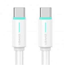 Дата кабель Usams US-SJ734 Bicolor Charging YR Ser. Type-C to Type-C 60W (1m) White