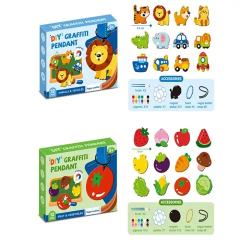 Набір для творчості, магніти, 12 шт., декор, фарби 12 кольорів