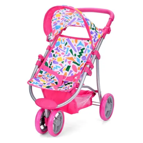 Коляска для ляльки метал 3 колеса передні поворотні регульована ручка 9671