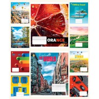 Зошити учнівські 48 аркушів клітинка Люкс Мікс 1, 10 шт. в упаковці