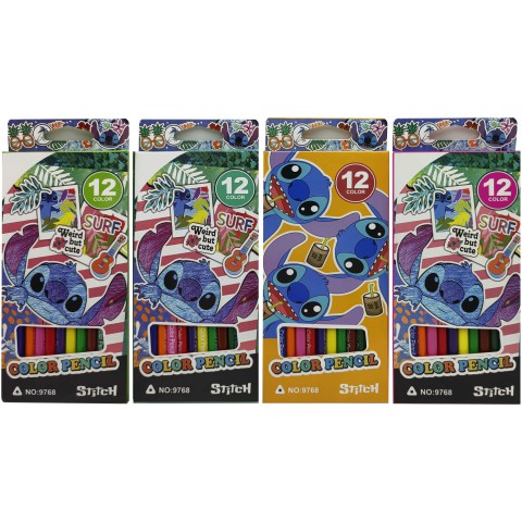 Олівці пластикові Стіч, 12 кольорів, 9768 (В асортименті)