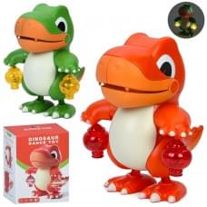 Музична іграшка динозавр, 19,5см, танцює, музика, світло, 2 кольори, на бат-ці, в кор-ці, 14,5-20-13,5см /24/