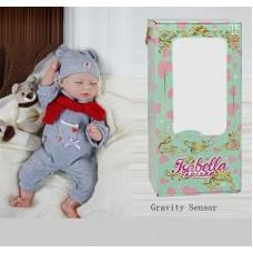Пупс "TK Group", функціональний, датчик руху, звуки: сміх, плач, засинає, висота: 42 см, гумовий, пустушка, пляшечка, памперс, шарф, капелюшок, в кор. /12/