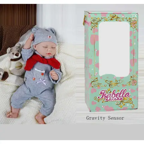 Пупс TK Group функціональний 42 см датчик руху сміх плач засинає гумовий аксесуари QM24010