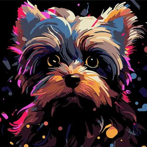 Набір для розпису по номерах Йорк експресія кольору, Strateg, на чорному фоні, 30x30 см, SH3030-23