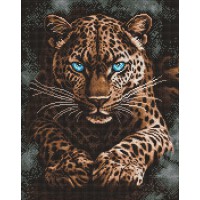 Алмазна мозаїка на підрамнику Дикий гепард Ideyka 40×50 см AMO8351