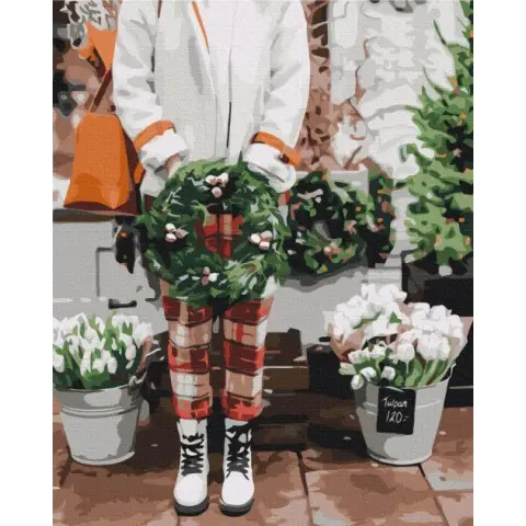 Набір для розпису по номерах Зимові декорації ©Оксана Воробій, 40x50 см, BS53374