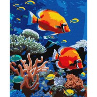 Набір для розпису по номерах Яскравий риф, Ideyka, 40x50 см, КНО6703