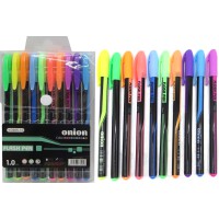 Набір гелевих ручок, 10 шт., неон, PVC