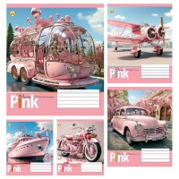 Зошити учнівські 48 аркушів клітинка Тверда 41510 РОЖЕВА, 10 шт. в упаковці