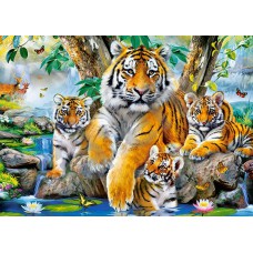 Кастор пазли 120 midi "сім'я тигрів біля струмка" 32*23 b-13517