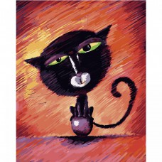 Картина за номерами  va-2663 "кіт на кулі", розміром 40х50 см