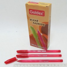 Ручка масляна goldex "klear fashion #734 red 1, 0мм 12 шт.(в упаковці)