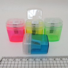 Стругачка с контейнером "прозрачная", mix (104018) 12шт.(в упаковці)