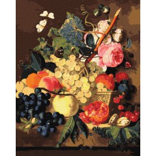 Картина за номерами Натюрморт "кошик із фруктами" 40х50см кно5663
