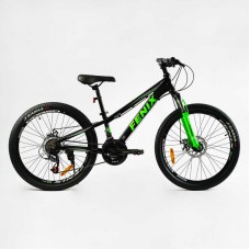 Велосипед спортивний corso 24" дюйми «fenix» рама алюмінієва 11’’, обладнання saiguan 21 швидкість, зібран на 75% (FX-24650)