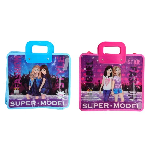 Портфель із пластиковими ручками Kidis Super Model, дівчата, 30x34 см, 340 мкм