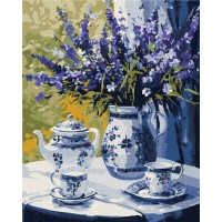 Набір для розпису по номерах Чаювання з лавандою, 40x50 см, КНО3272