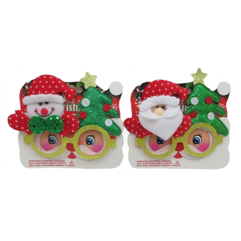 Окуляри новорічні "Д.Мороз-Ялинка, Сніговик-Ялинка" 2в.(40*12)