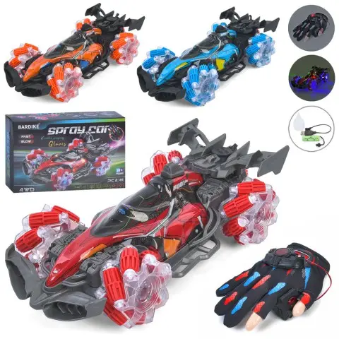 Машинка на радіокеруванні 2,4G пульт-рукавичка 28 см пара дим звук світло USB (в асортименті) 21016