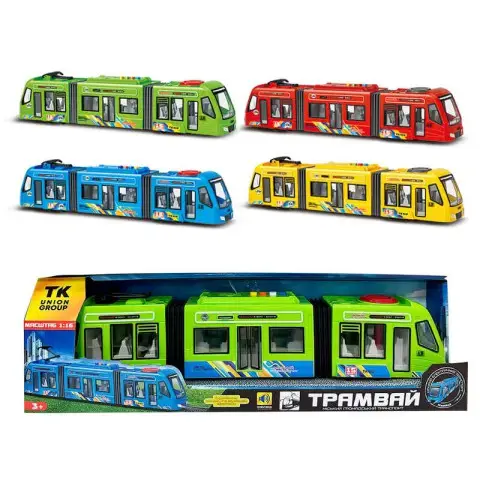 Трамвай АвтоЕксперт, звук українською , пісні, правила руху, дверцята, 1:16 (В асортименті)
