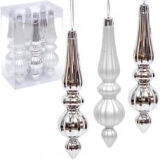 Набір новорічних прикрас "Бурульки фігурні Срібло" 6 штук 6279-4(119748)