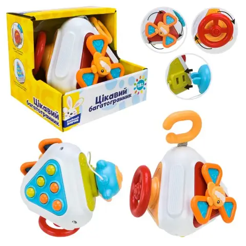 Брязкальце Сонячний зайчик, тактильне, рухомі частини, 13.5x10 см, 14.5x12.5x12 см