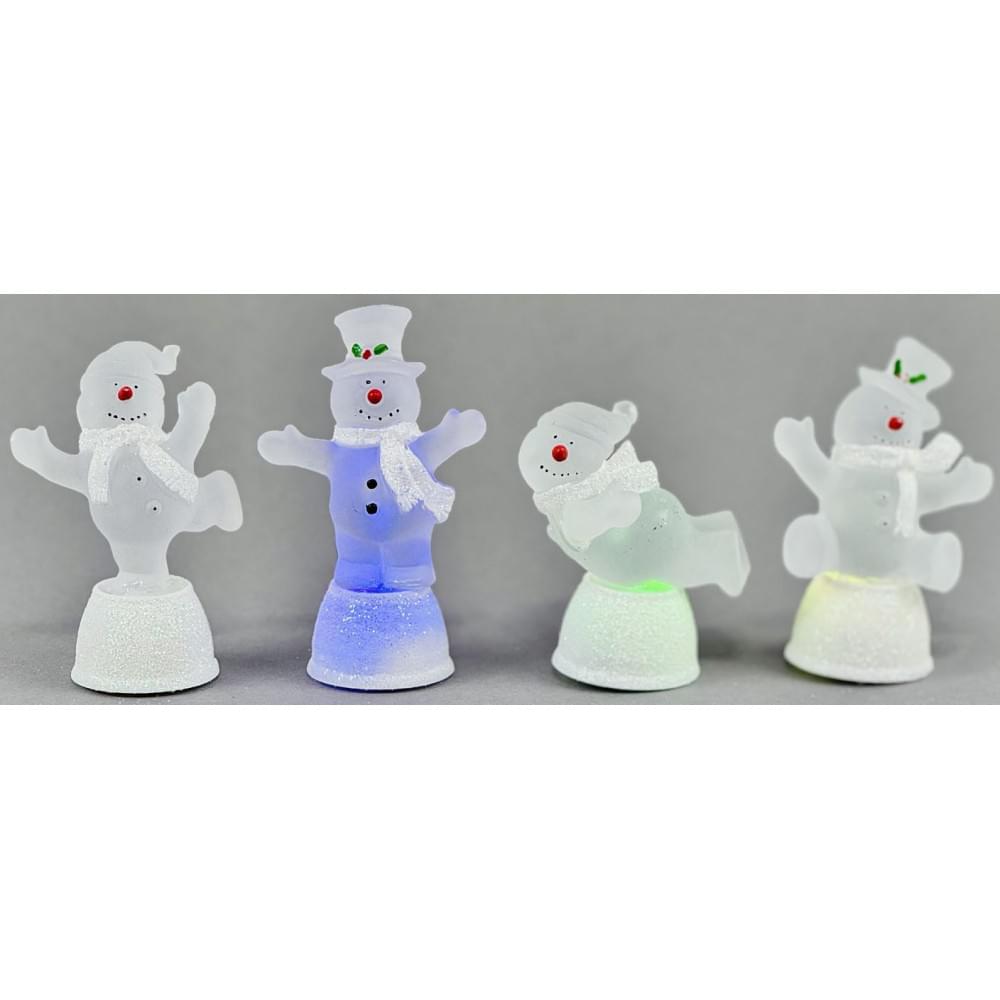 Сувенір декор. новорічний світящ. LED. змінює колір "Сніговик" 9см, в/в, 4в. (20 * 12)
