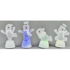 Сувенір декор. новорічний світящ. LED. змінює колір "Сніговик" 9см, в/в, 4в. (20 * 12)