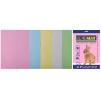 Набір паперу кольорового PASTEL, А4, 5 кольорів, 50 аркушів, 80 г/м²