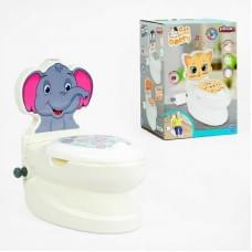 Горщик Pilsan "Слоненя", спинка, знімний горщик, тримач для паперу, звуки води, підсвічування кнопки, в кор. /4/