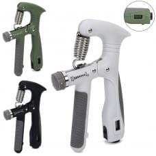 Еспандер кистьовий, 16,5-10-2,5см, 5-60кг, ел.лічильник, 3 кольори, бат(табл), у п/е /50/