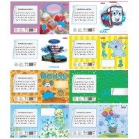 Зошити учнівські 12 аркушів коса лінія з глітерним покриттям Фемілі Лайн Мікс-1,2, 25 шт. в упаковці