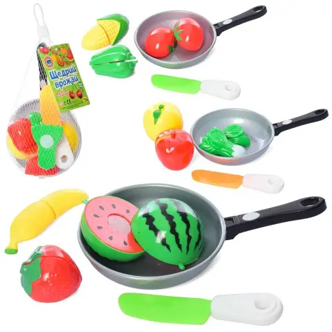 Набір продуктів на липучці (3 шт) зі сковорідкою та ножем 4013D