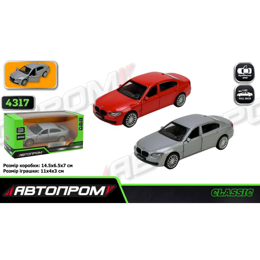 Машина мет. АВТОПРОМ 1:46 BMW 760LI, 2 кольор., відкр.двері, кор. 14,5*6,5*7см /96-2/