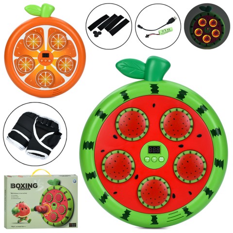 Боксерський тренажер, 5 цілей, 30x34x4.5 см, Bluetooth, музика, світло, USB, рукавички, MS4644 (В асортименті)