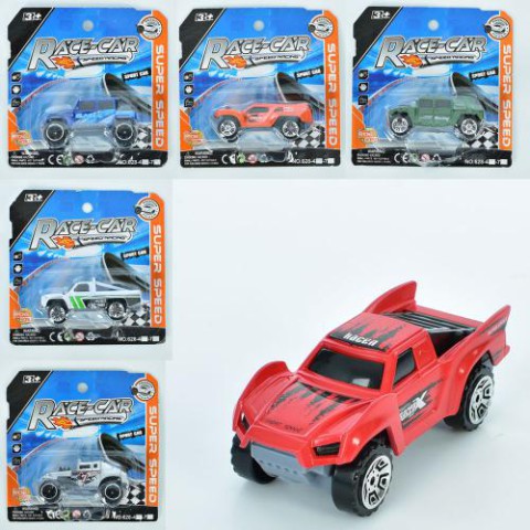 Машина, 7 см, на листі, 12x12x3.5 см (В асортименті) 628-7