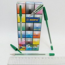 Ручка шариковая Beifa 0,5 мм - зеленая. ціна за 50 шт. //