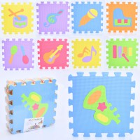 Килимок мозаїка EVA музичні інструменти 9 деталей 30×30 см MR1279