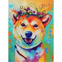 Алмазна мозаїка за номерами Пес, 40x50 см, полотно на рамі