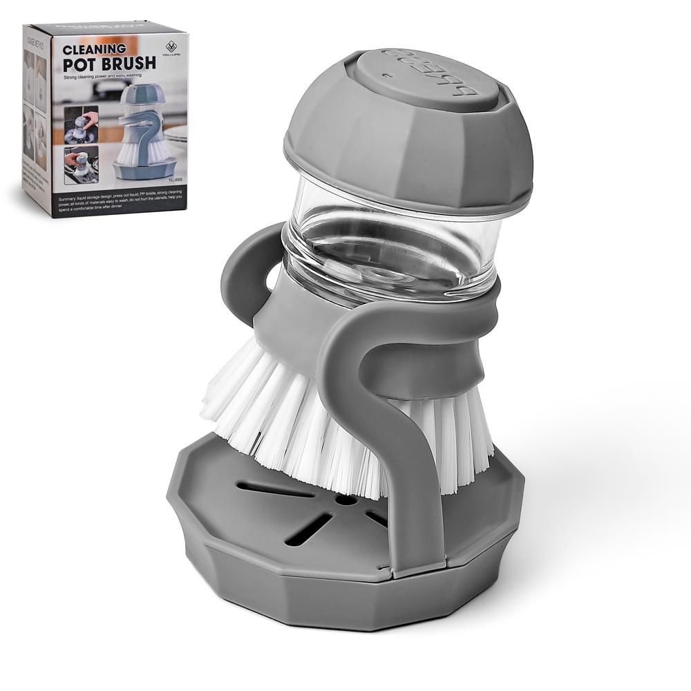 Щітка для миття посуду з резервуаром для миючого засобу 12*9.5*12см R91750 /100/