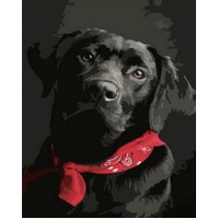 Набір для творчості алмазна картина Чорний лабрадор Strateg HEG86044, 30x40 см