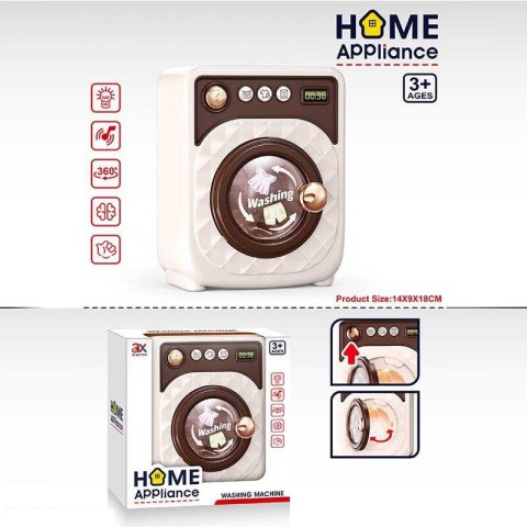 Пральна машина, 14x9x18 см, підсвічування, звуки, рухомі елементи, на батарейках, 6909A