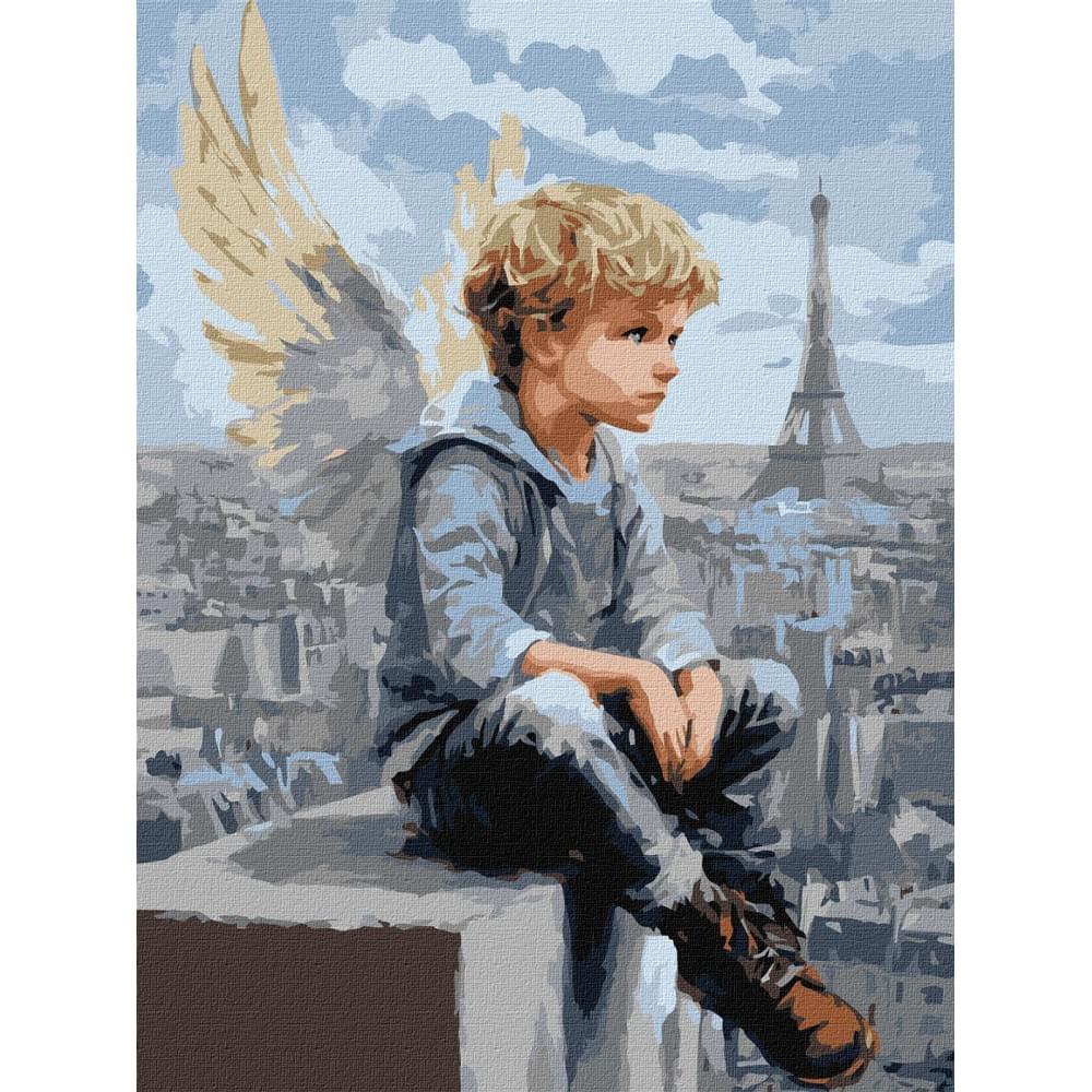 Набір для розпису по номерах "Хлопчик-янгол" Ideyka 30х40см КНО8684